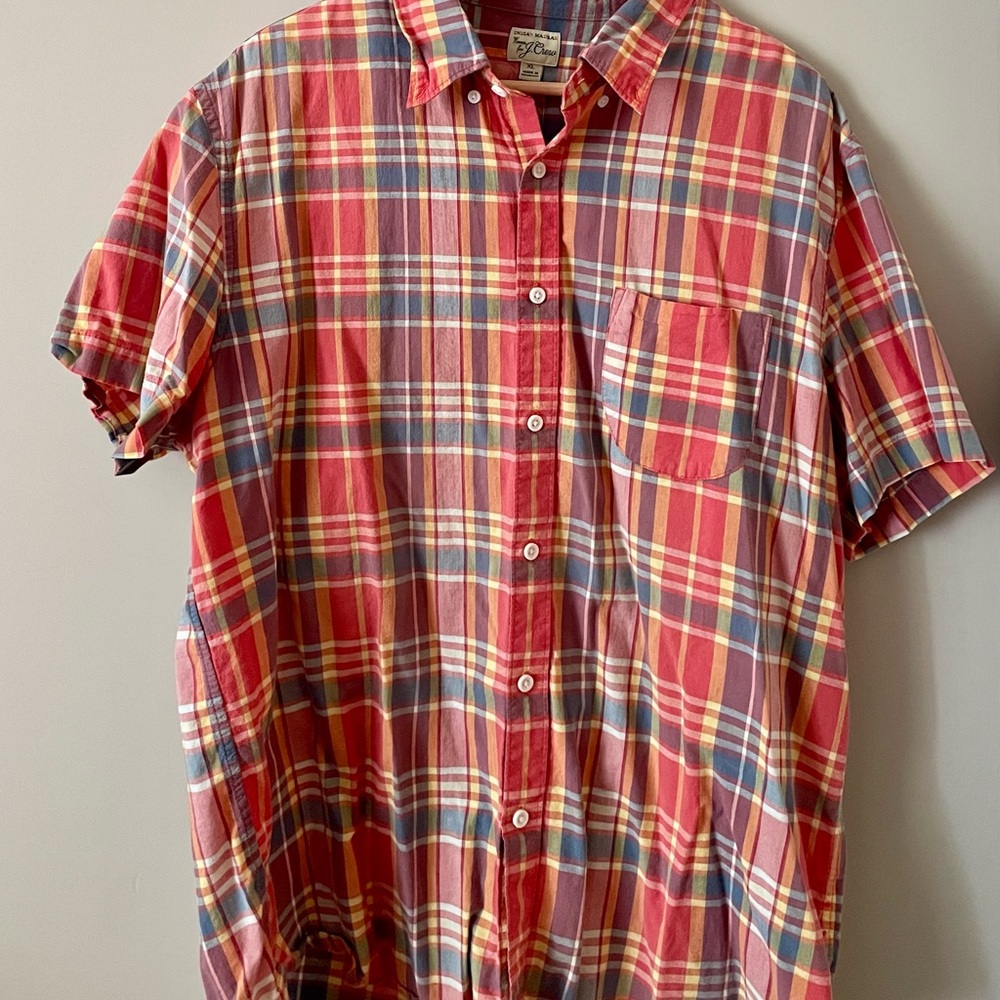 J. Crew Red and Blue Plaid Casual Shirt